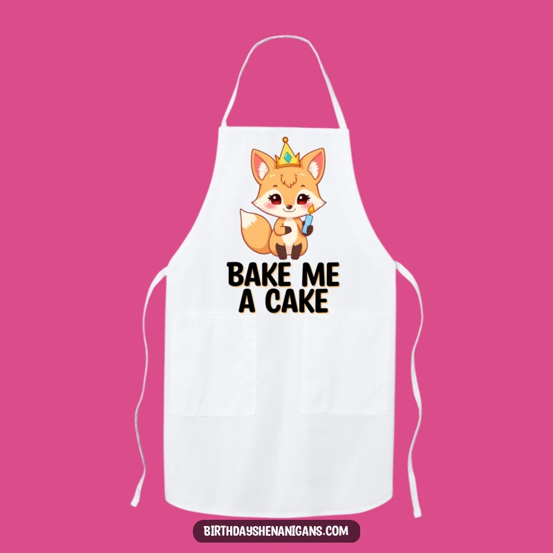 Funny Curious Fox Party Crown Apron: Cook with Celebratory Style with This Hilarious Kitchen Essential