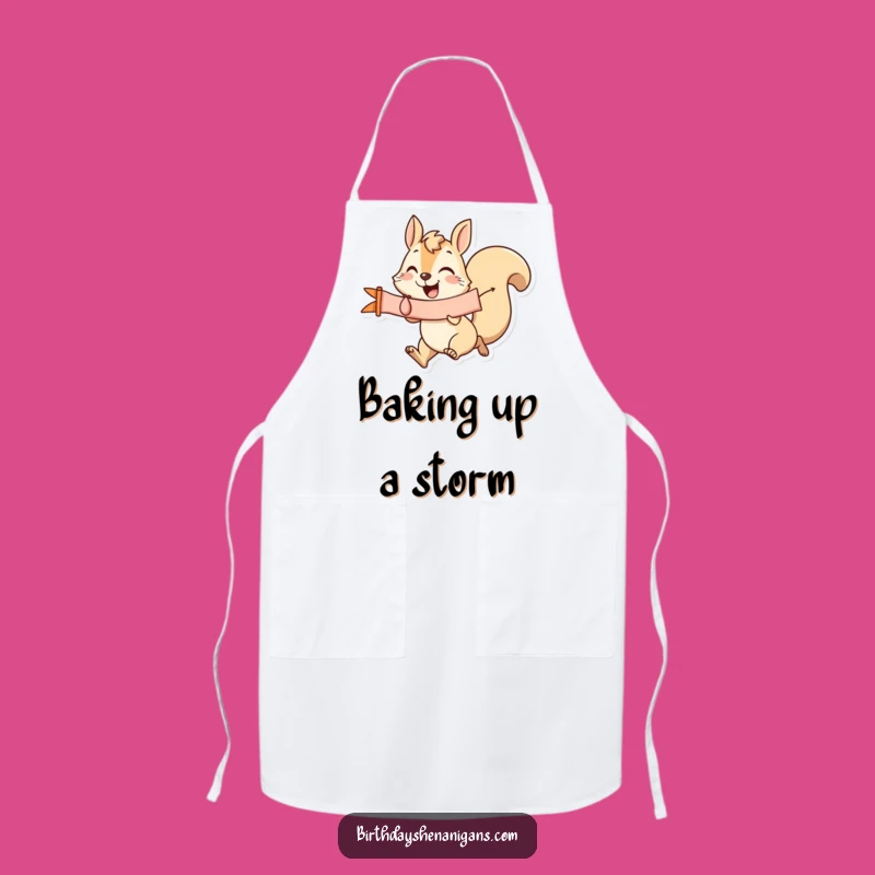 Funny Squirrel Banner Apron: Cook with Joyful Energy and Humor
