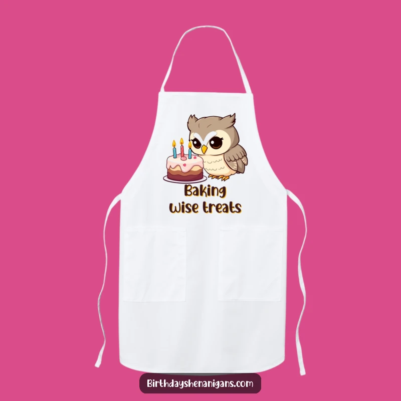 Funny Owl Birthday Cake Apron: Cook with Curious Delight!