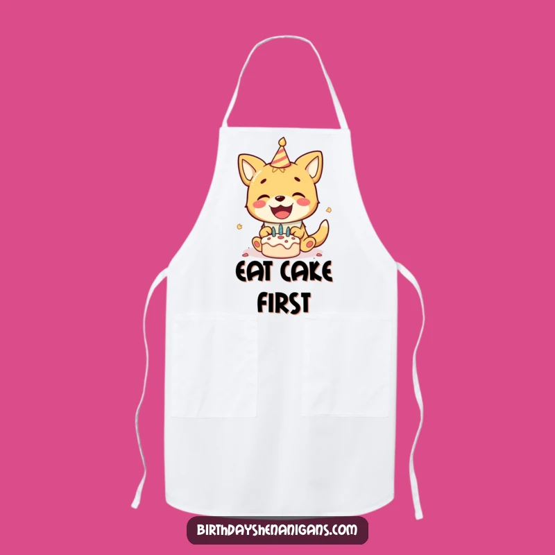 Funny Birthday Dog Apron, Gleeful Cake Smash Dog - Hilarious Kitchen Funny Gift