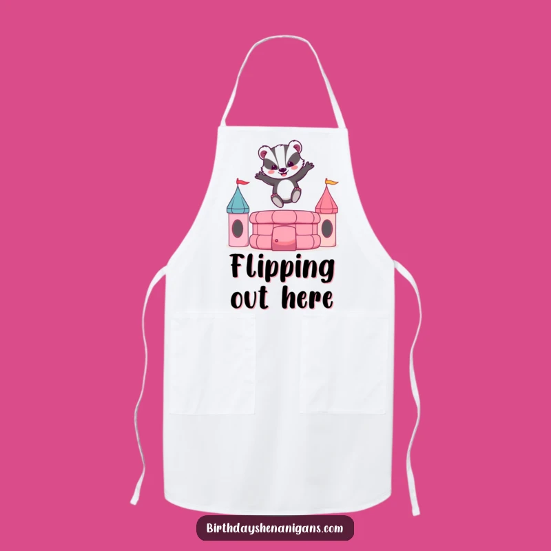 Funny Badger Bouncy Castle Apron: Cook with Playful Energy!