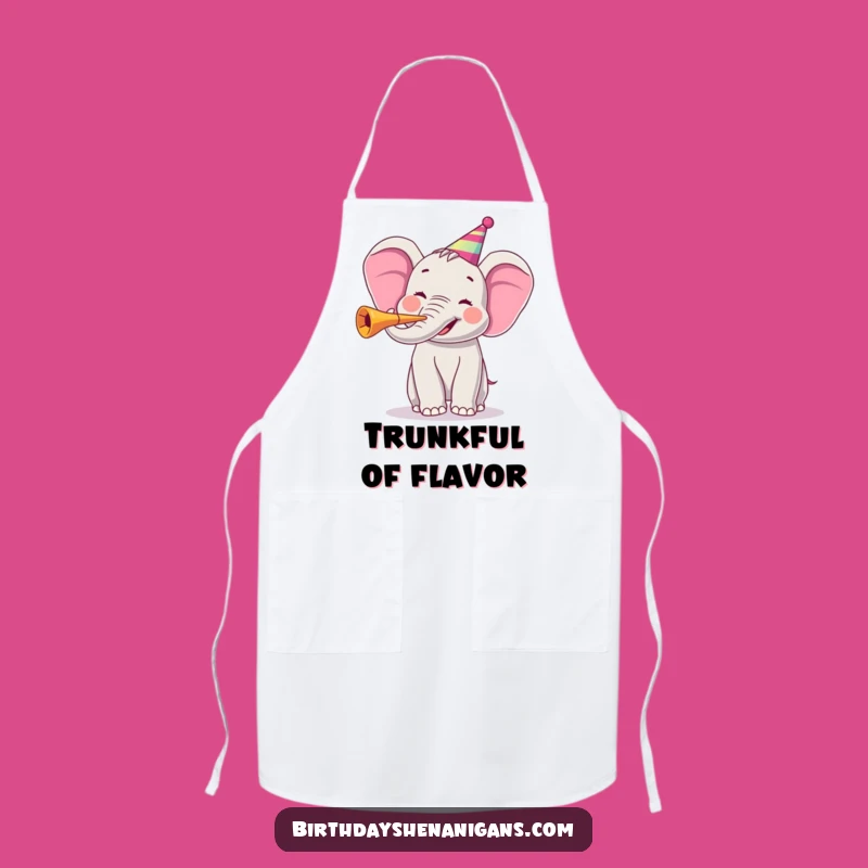 Funny Joyful Elephant Party Horn Apron: Cook Up Fun with this Festive Chef!