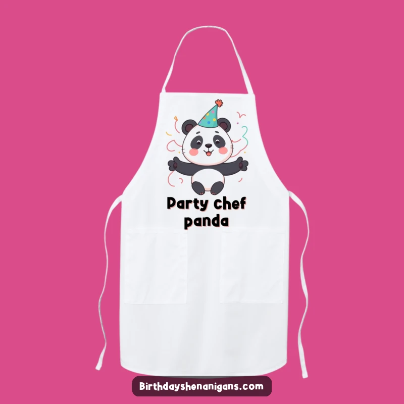 Funny Panda Party Apron: Cute Character Celebrates Fun - Kitchen Gift!