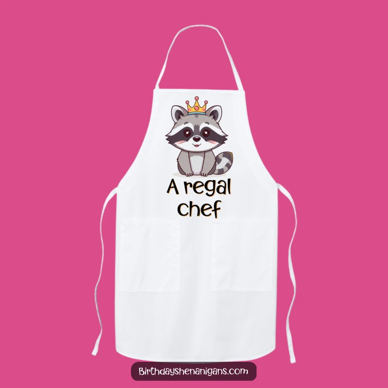 Funny Raccoon Crown Apron: Cook Like Royalty!