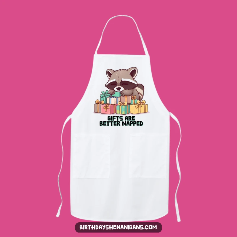 Funny Sleepy Raccoon Present Apron: Cook with Gentle Slumber