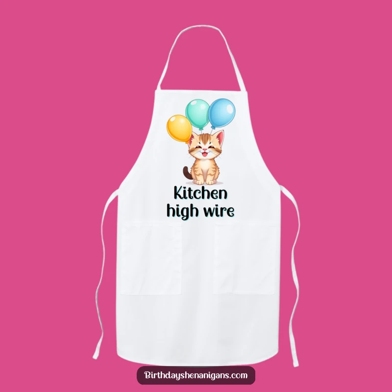 Funny Kitten Balloon Apron - Whimsical Chef Wear for Playful Cooks