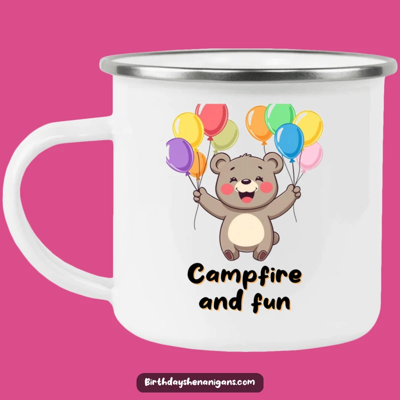 Funny Bear Juggling Camping Mug - Durable Cheerful Outdoor Gift