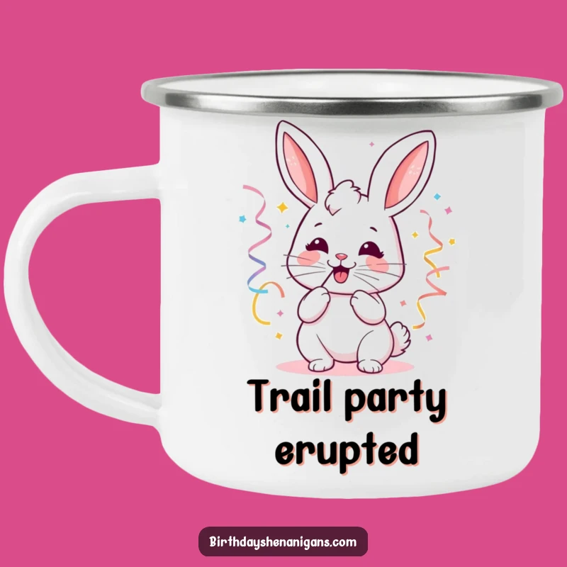Funny Kawaii Bunny Party Camping Mug - Outdoor Celebration Fun