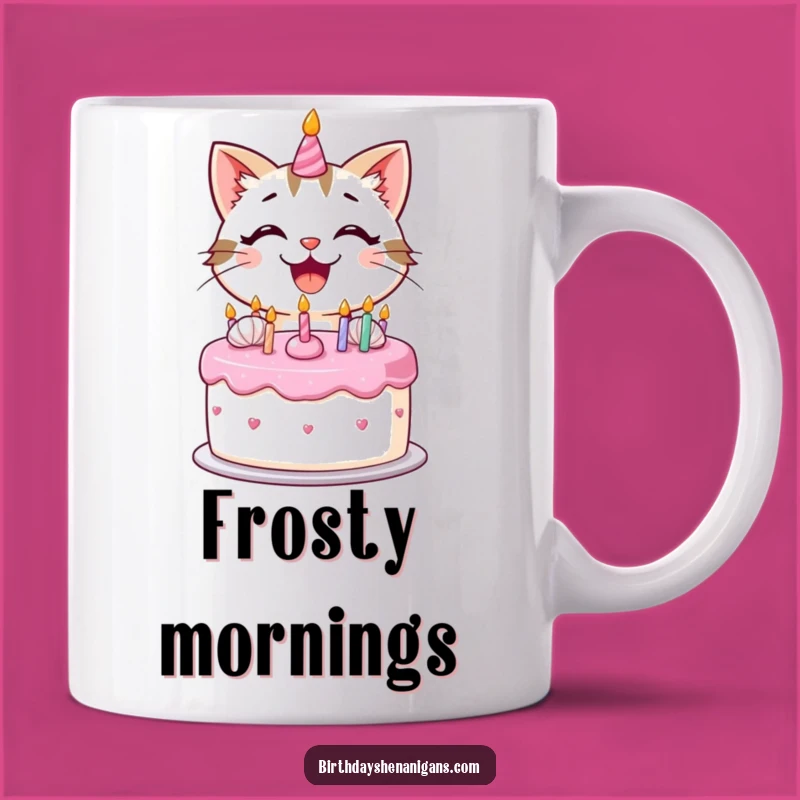 Funny Kawaii Cat Cake Decorating Mug: Hilarious Birthday Gift for Cat Lovers