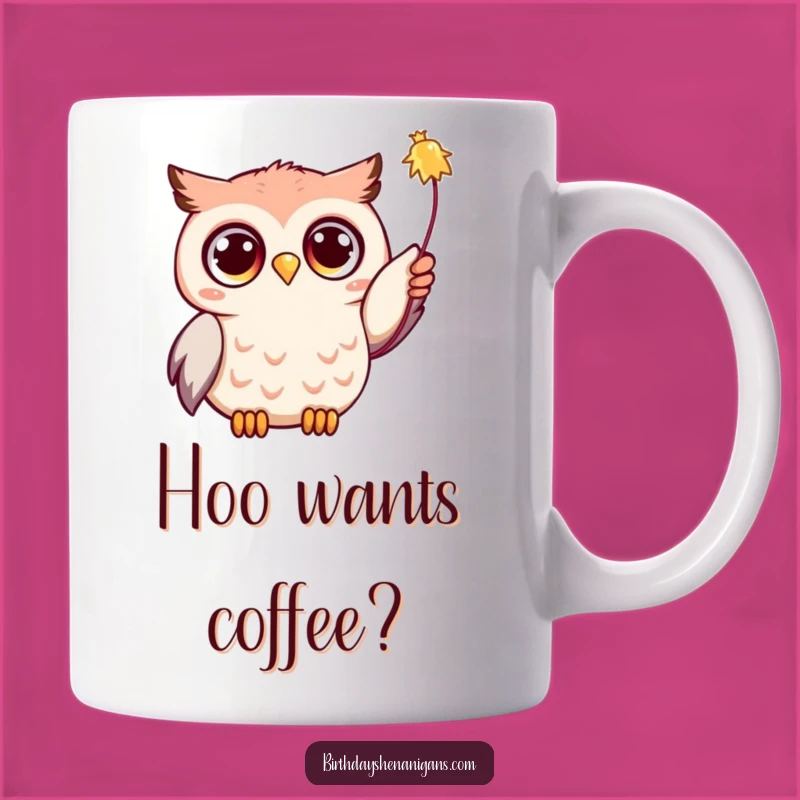 Funny Kawaii Owl Party Mug - Whimsical Celebration Gift Idea