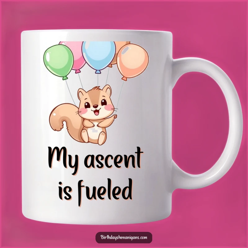 Funny Squirrel Balloon Ride Mug: A Whimsical and Adorable Gift for Animal Lovers