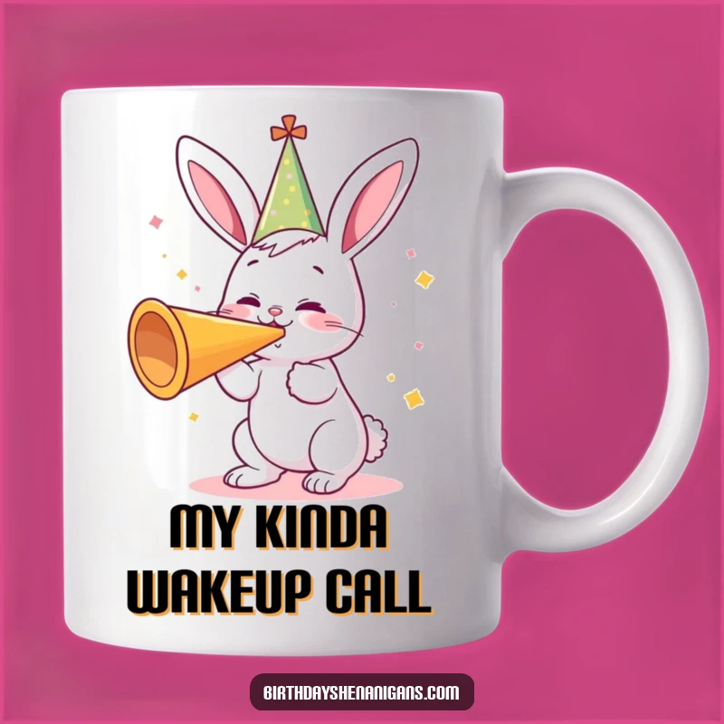 Funny Bunny Party Horn Mug: A Cute & Gleeful Animal Design, Perfect Birthday Gift!