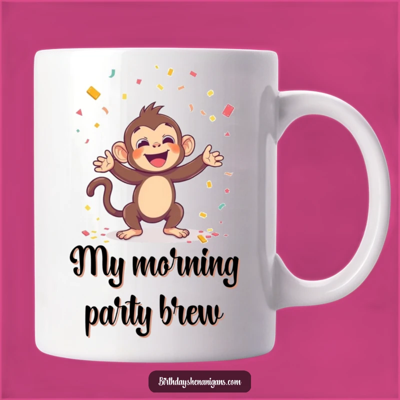 Funny Kawaii Monkey Confetti Mug: Party Starter and Hilarious Gift