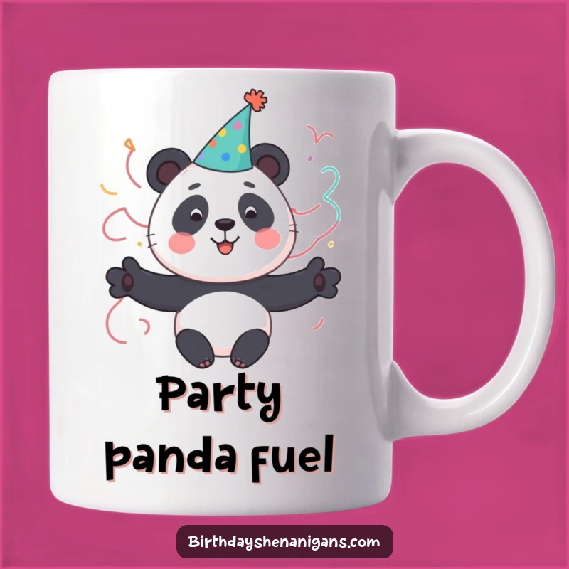 Funny Panda Party Mug: Cute Character Celebrates Fun - Perfect Gift!