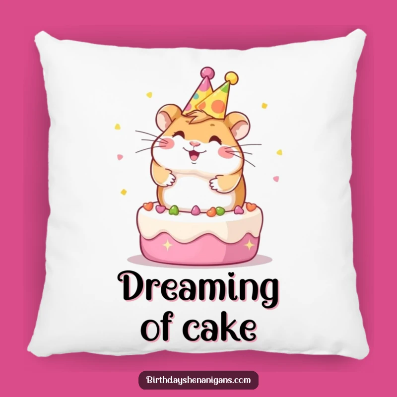 Cuddle Up with Cake: Funny Kawaii Hamster Pillow