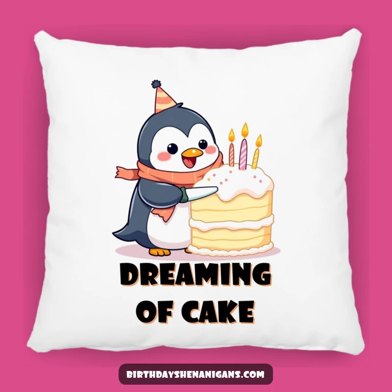 Funny Penguin Birthday Scarf Pillow: Comfy Comfort Meets Hilarious Scene, Perfect Funny Gift!