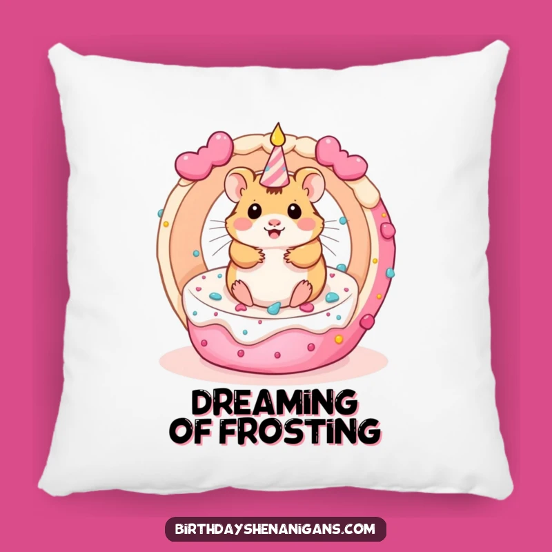 Funny Kawaii Hamster Pillow - Cozy Rolling Cake Birthday Comfort