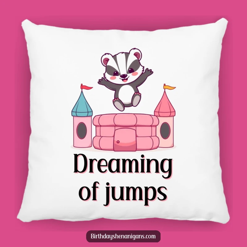 Funny Badger Bouncy Castle Pillow: Cozy Comfort and Giggles!
