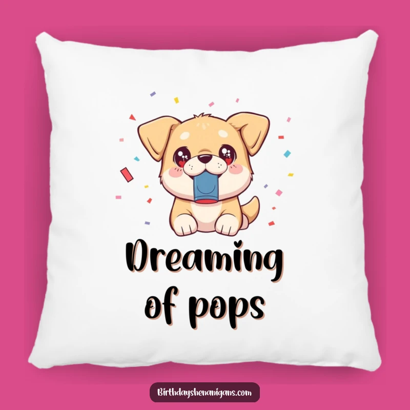 Funny Kawaii Dog Celebration Pillow: Hilarious & Cozy Gift for Dog Fans