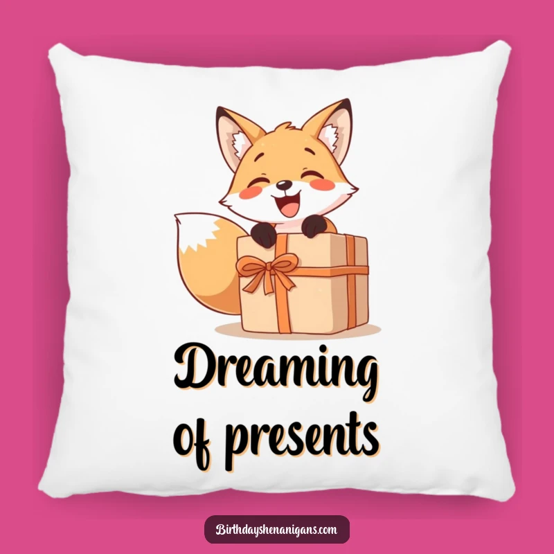 Funny Fox Gift Pillow: Excited Character, Large Present, Comfy Fun