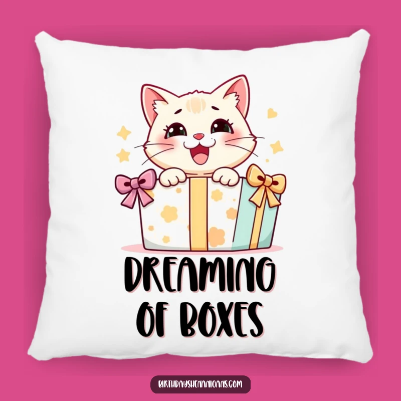 Funny Cat Present Pillow: Cozy Delighted Kitty, Soft & Hilarious Gift!