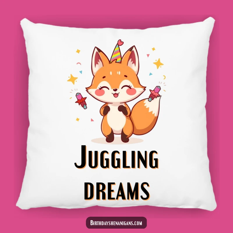 Funny Fox Juggling Pillow: Cuddle Up with Party Fun!