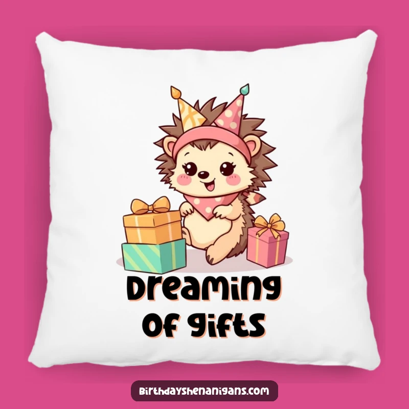 Funny Hedgehog Pillow: Rolling Present Cushion, Cozy & Joyful Gift!