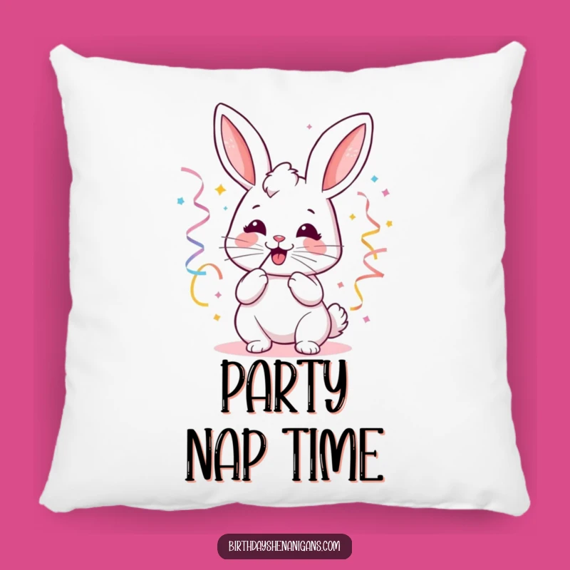 Funny Kawaii Bunny Party Pillow - Cozy Celebration Comfort