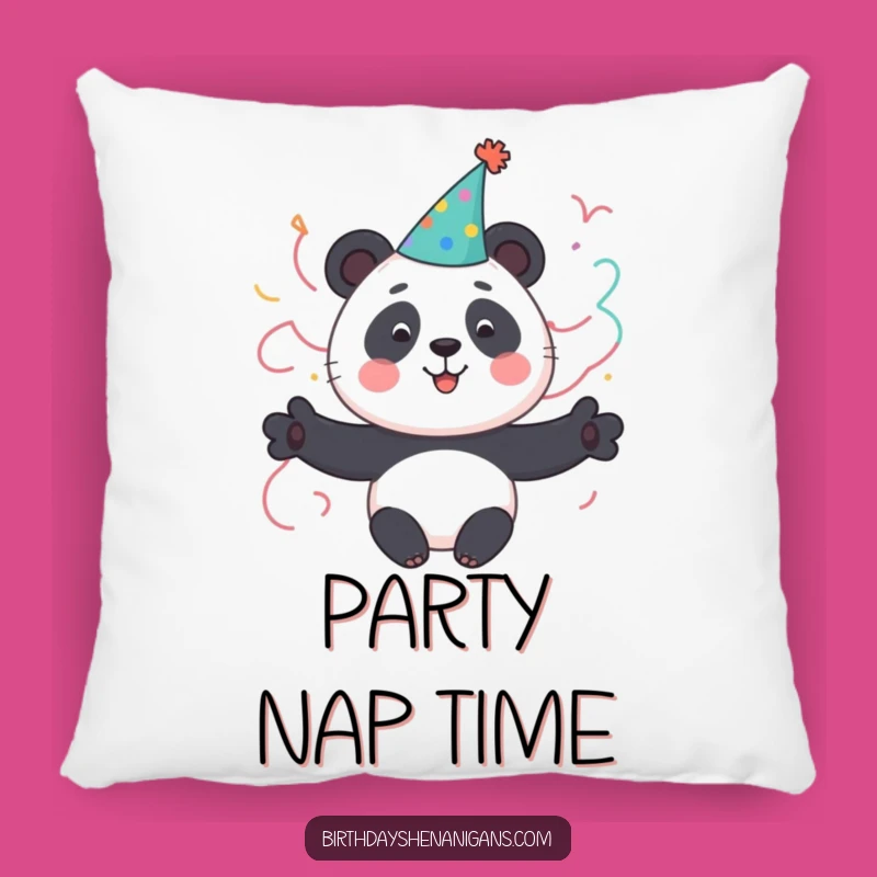 Funny Panda Party Pillow: Cute Character Celebrates Fun - Cozy Gift!