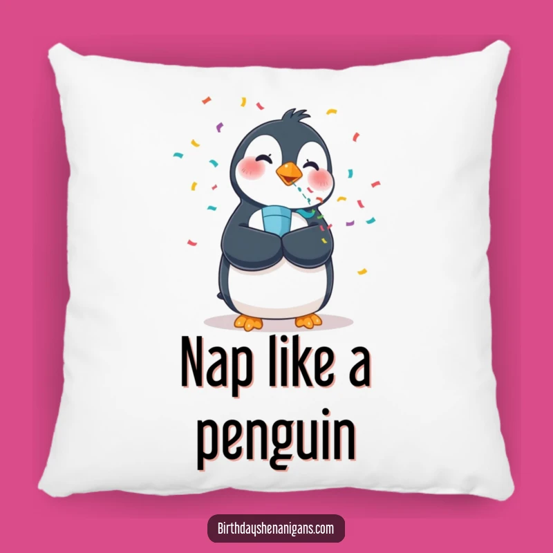 Funny Penguin Confetti Pillow - Soft Wobbly Bird Comfort Gift