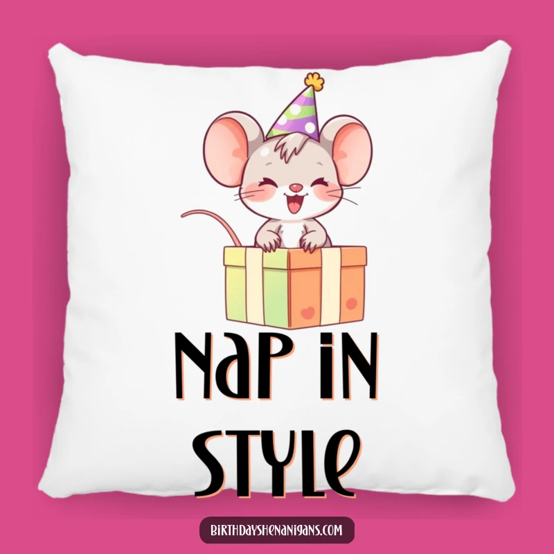 Funny Mouse Pillow: Giggling Party Rider Cushion, Cozy & Cute Gift!