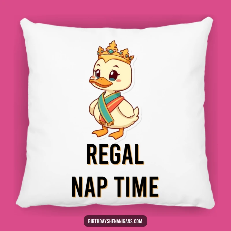 Funny Determined Duck Regal Pillow: Regal Comfort for Leaders