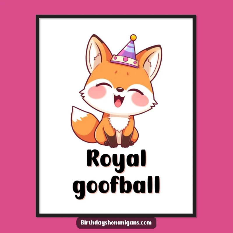Funny Fox Party Crown Digital Print - Instant Giggling Art Gift