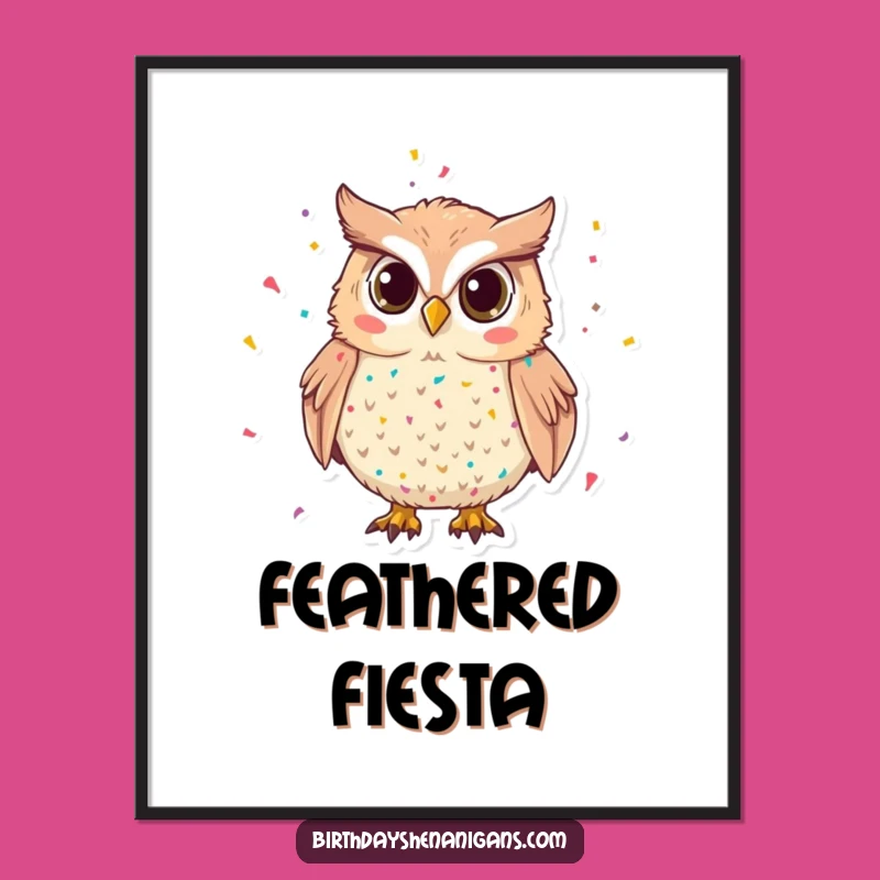 Funny Mischievous Owl Confetti Digital Print: Instant Festive Decor