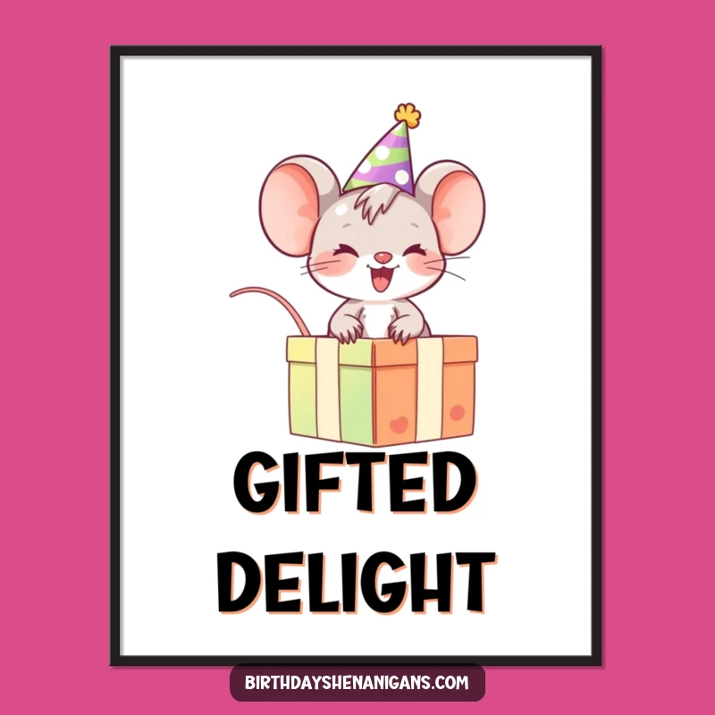 Funny Mouse Digital Art: Giggling Rider Print, Instant Joyful Gift!