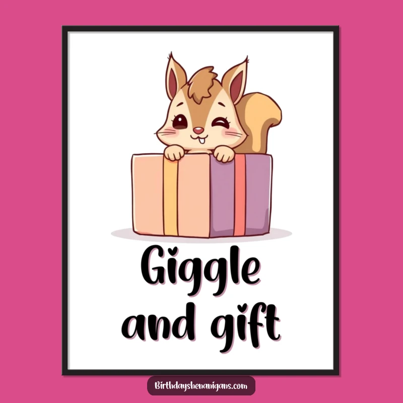 Funny Giggling Squirrel Digital Print: Instant Playful Artwork for a Surprising Space