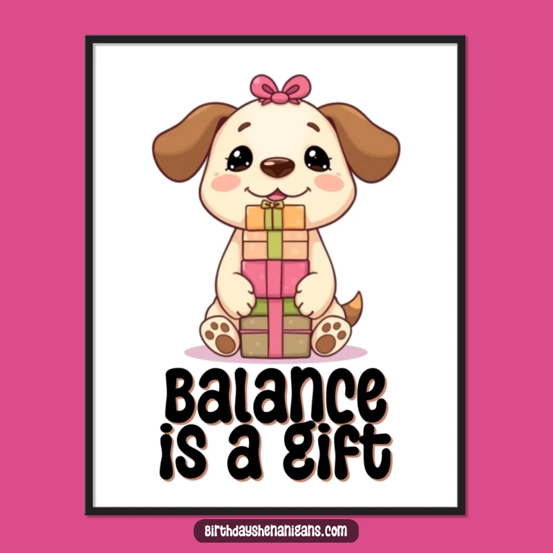Instant Joyful Decor: Funny Kawaii Dog Art Print
