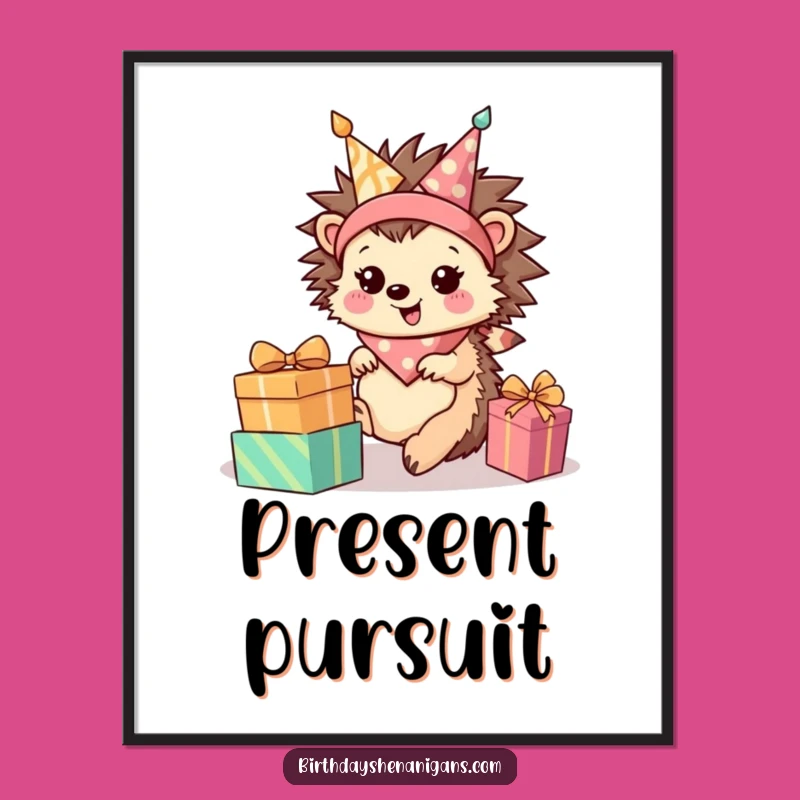 Funny Hedgehog Digital Art: Rolling Rider Print, Instant Joyful Gift!