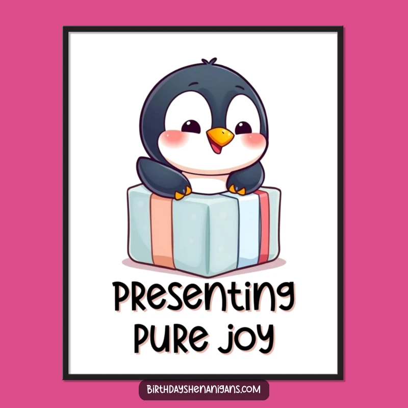 Printable Funny Penguin Gift Art - Instant Cheerful Download for Decor