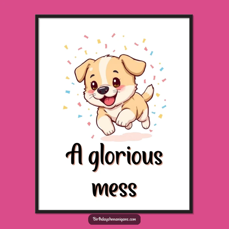 Printable Funny Puppy Confetti Art - Instant Joyful Download for Decor