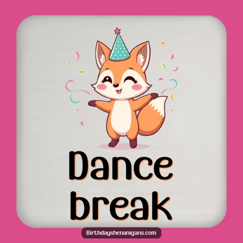 Funny Fox Coaster Set: Dancing Streamer Gift, Protects Surfaces!