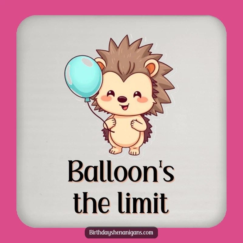 Funny Hedgehog Balloon Drink Coaster: Protect Surfaces with Sweetness!