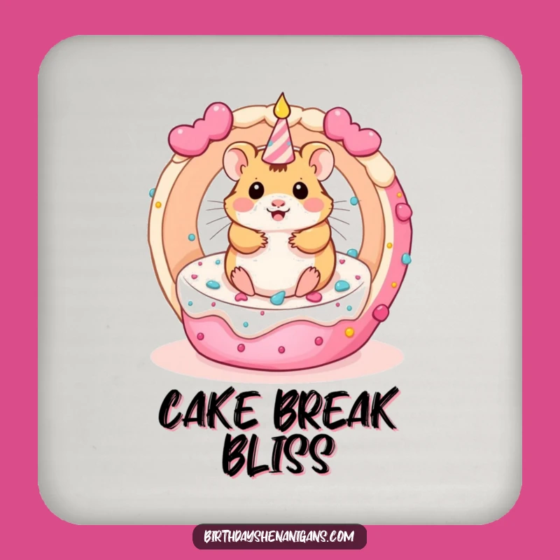 Funny Kawaii Hamster Coaster - Rolling Cake Birthday Fun