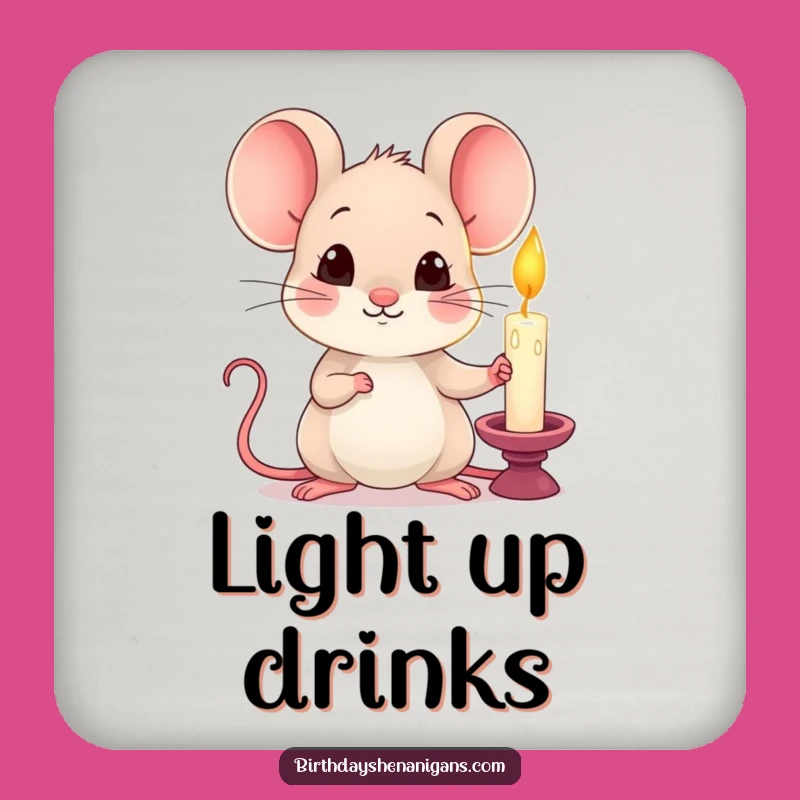 Funny Kawaii Mouse Candle Coaster: Hilarious Gift for Protecting Surfaces