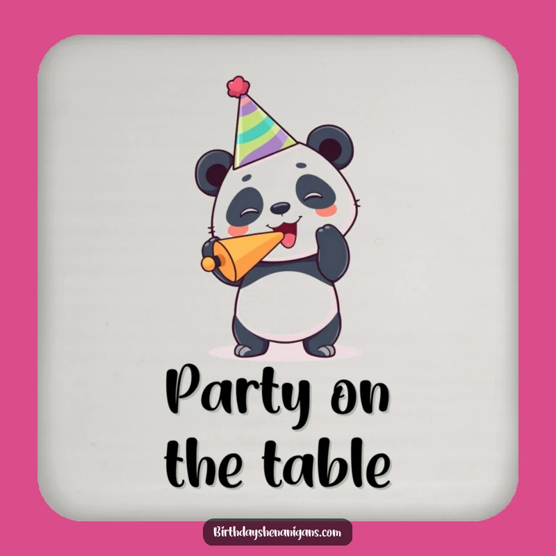 Funny Panda Celebration Coaster Set - Protect Surfaces with Joyful Style