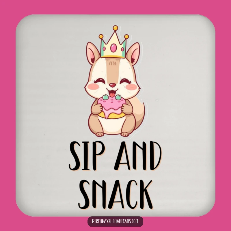 Funny Squirrel Coaster Set: Cake Lover Gift, Protects Surfaces!