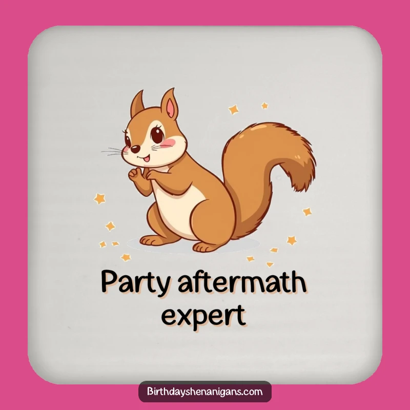 Funny Squirrel Wrapping Paper Coaster Set: Protect Tables With Holiday Cheer