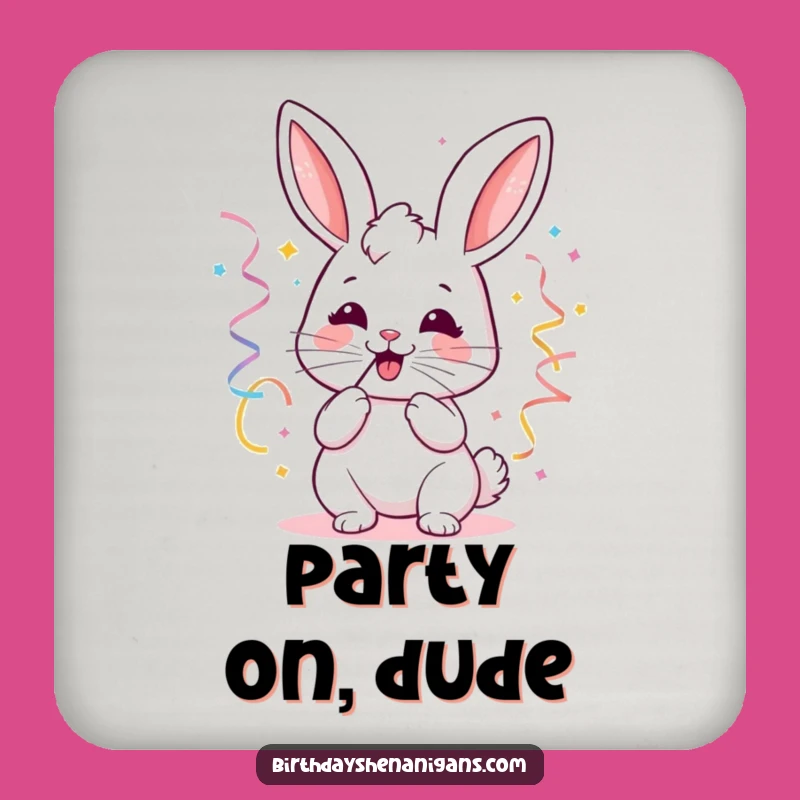 Funny Kawaii Bunny Party Coasters - Protect Tables with Joy