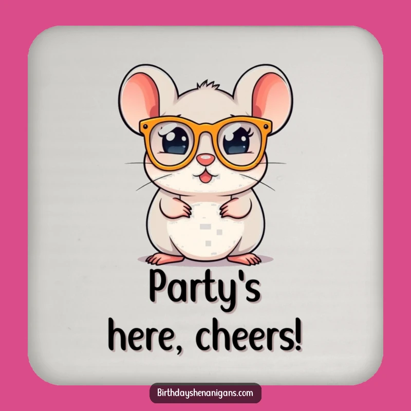Funny Mouse Party Coaster Set: Protect Surfaces with Festive Flair