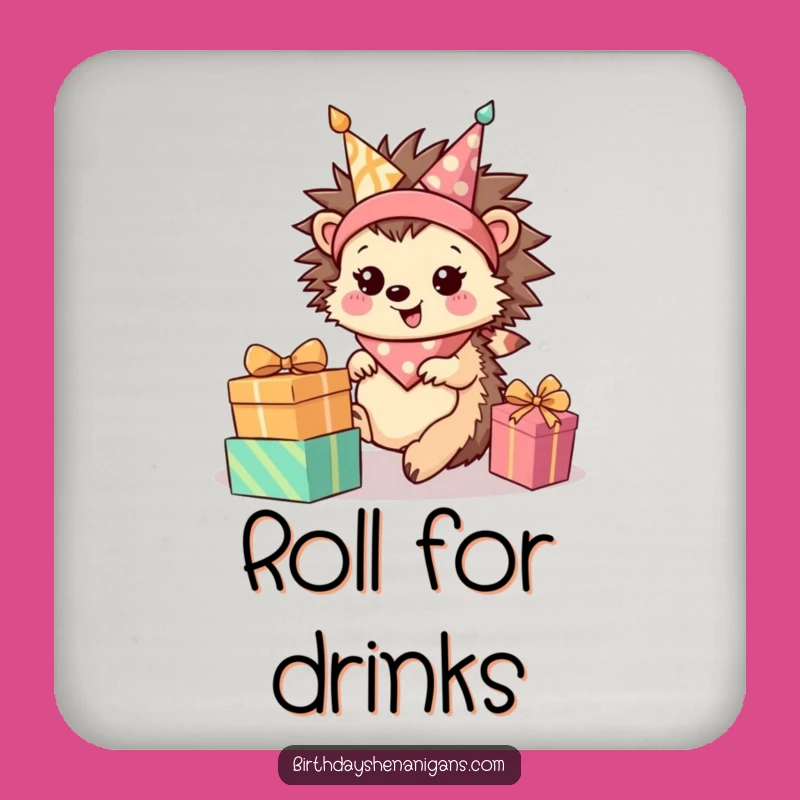 Funny Hedgehog Coaster Set: Rolling Present Gift, Protects Surfaces!